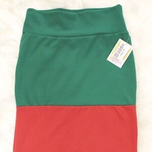 Lularoe Cassie Skirt stretch knit color block NWT